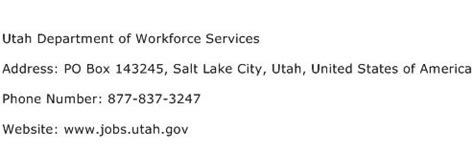 utah department of workforce services phone number